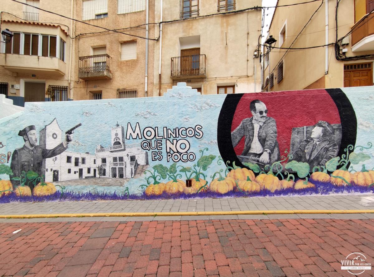 Mural grafiti Molinicos que no es poco - película José Luis Cuerda